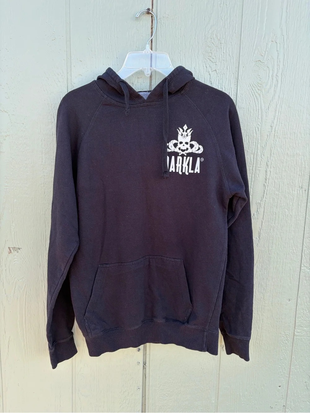 Darkla kinds Black Hooded Pullover Sweatshirt Size S